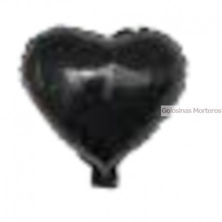 Globo Metaliz corazón negro 23cm