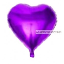 Globo Metaliz corazón violeta 23cm