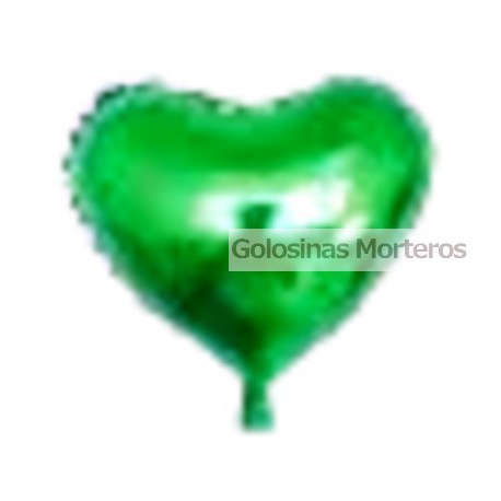 Globo Metaliz corazón verde 23cm