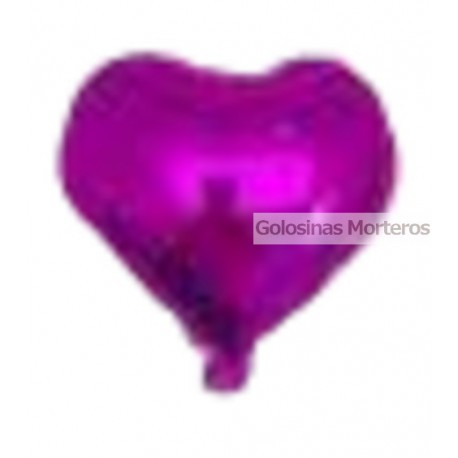 Globo Metaliz corazón fucsia 23cm